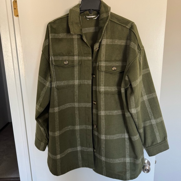 Green plaid jacket size 1X - Picture 1 of 8